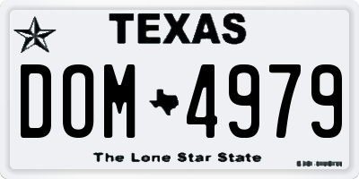 TX license plate DOM4979