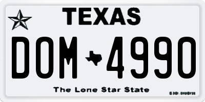 TX license plate DOM4990
