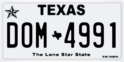TX license plate DOM4991