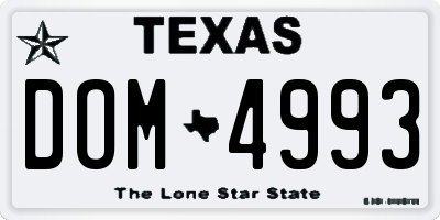 TX license plate DOM4993
