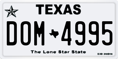 TX license plate DOM4995