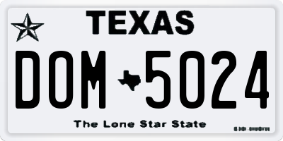 TX license plate DOM5024