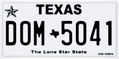 TX license plate DOM5041
