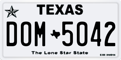 TX license plate DOM5042
