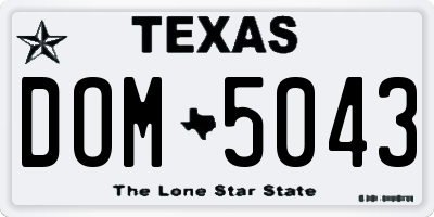 TX license plate DOM5043