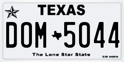 TX license plate DOM5044