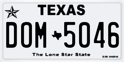 TX license plate DOM5046
