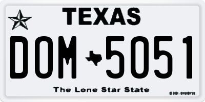TX license plate DOM5051