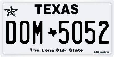 TX license plate DOM5052
