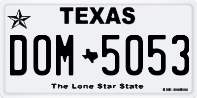 TX license plate DOM5053