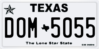 TX license plate DOM5055