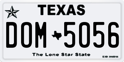 TX license plate DOM5056