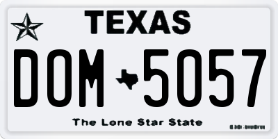 TX license plate DOM5057