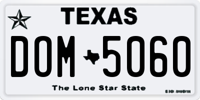 TX license plate DOM5060