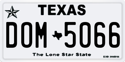 TX license plate DOM5066