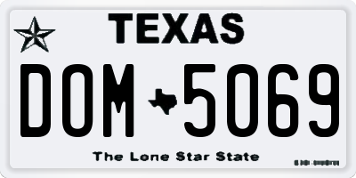 TX license plate DOM5069