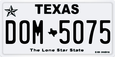 TX license plate DOM5075