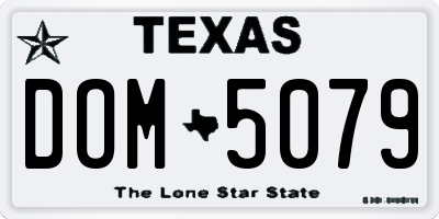 TX license plate DOM5079