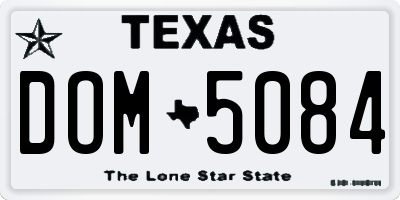 TX license plate DOM5084