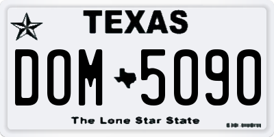 TX license plate DOM5090