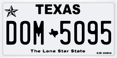 TX license plate DOM5095