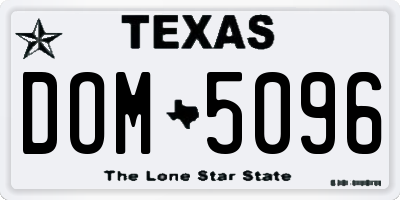 TX license plate DOM5096