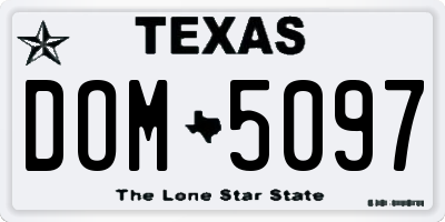 TX license plate DOM5097