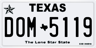 TX license plate DOM5119