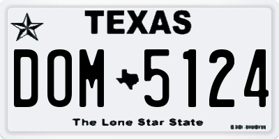 TX license plate DOM5124