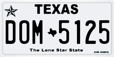 TX license plate DOM5125