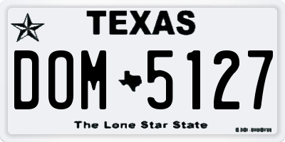 TX license plate DOM5127