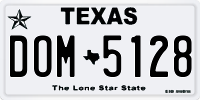 TX license plate DOM5128