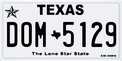 TX license plate DOM5129