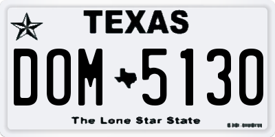 TX license plate DOM5130