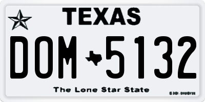 TX license plate DOM5132
