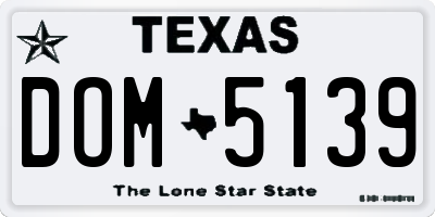 TX license plate DOM5139