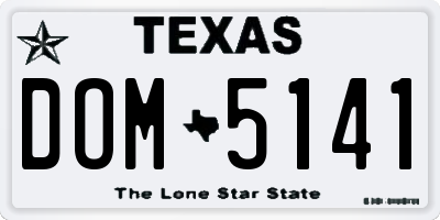 TX license plate DOM5141