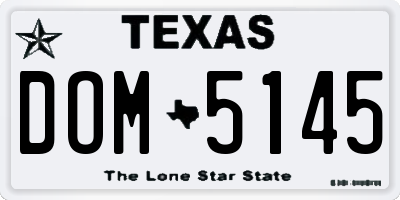 TX license plate DOM5145