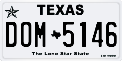 TX license plate DOM5146