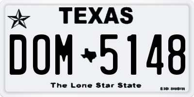TX license plate DOM5148