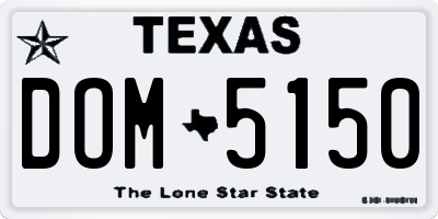 TX license plate DOM5150