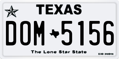 TX license plate DOM5156