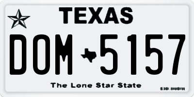 TX license plate DOM5157