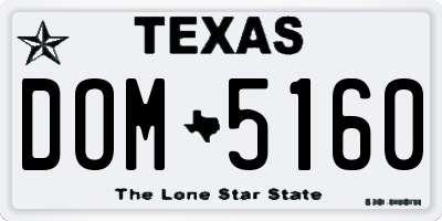 TX license plate DOM5160
