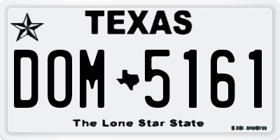 TX license plate DOM5161