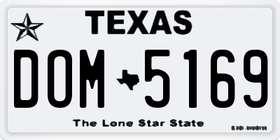 TX license plate DOM5169