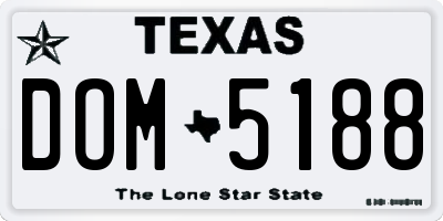 TX license plate DOM5188