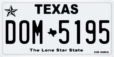 TX license plate DOM5195