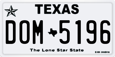 TX license plate DOM5196