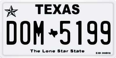 TX license plate DOM5199